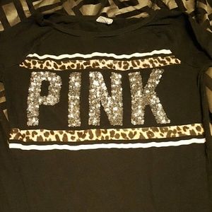 Pink bling long sleeve shirt